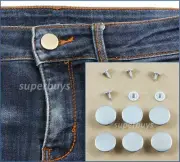 6x 17mm Solid Silver Jeans Jacket Denim Buttons Hammer Press Repair Replace Tack