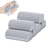 6-Pack Damp Clean Duster Sponge,Magic Sponge Eraser for Housekeeping,Reusable Cleaning Sponge for Blinds, Dish,Mirrors,Glass, Baseboards,Window Track Grooves and Car (Grey)