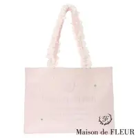 在飛比找蝦皮商城優惠-Maison de FLEUR 浪漫櫻花系列刺繡荷葉褶邊托特