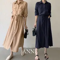 在飛比找蝦皮商城優惠-ANNE｜薄長袖洋裝 S-2XL【AD10152】大尺碼洋裝