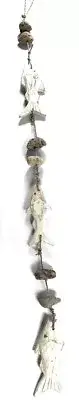 Driftwood Fish Garland w/ Lava Stone 40" White - Cottage Accents | #lis31009100