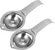ASAKKURA 2pcs Egg Yolk Separator: 6.5x2.7inch Egg White Strainer Spoon - Practical Kitchen Gadget for Baking and Cooking - Ideal for Making Cakes Omelets