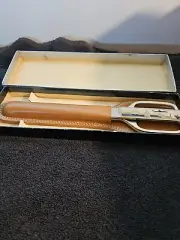 Solingen Germany Scissors and Letter Opener Gold Tone Leather Sheath Engraved