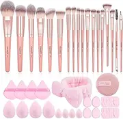 MAANGE Makeup Brushes 38 Pcs Makeup Kit, Multi-functional Makeup Tool Set with Foundation Brush Makeup Brush Set (Pink, 38 Piece Set)