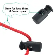 6pcs Plastic Cord Locks Stoppers Spring Toggle Fastener Slider Organizer Black
