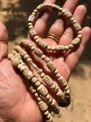 40" Carved TULSI TULASI VAISHNAV ISKCON Mala Kanthi and Bracelet, Free Ship