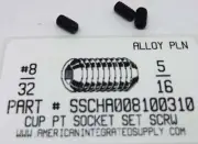 #8-32x5/16 Hex Socket Set Screws Cup Point Alloy Steel (50)