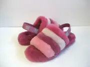UGG FLUFF YEAH SLIDE WOMEN /KID SANDAL PINK MULTI US KID 6 / WOMEN TRUE SIZE 8