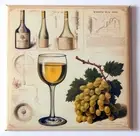 White Wine and Grapes FRIDGE MAGNET "style B"