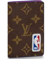 Louis Vuitton NBA Brown Monogram Canvas Red Logo Patch Pocket Organizer Wallet