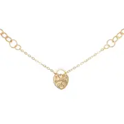 Girls 9kt Yellow Gold Silver Infused Padlock Bracelet