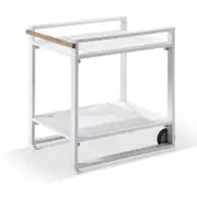 Balmoral Outdoor Aluminium Bar Cart on Wheels White
