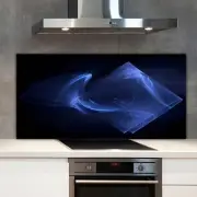 Kitchen splashback on glass 140x70 abstract fractal painting