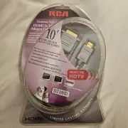 RCA High Performance HDTV 10 foot HDMI To DVI Digital Video And Audio Cable New