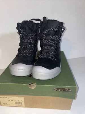 KEEN Waterproof Hiker Boots Elena Black/Drizzle Women Size 5.5