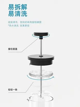 省力設計 手動打奶泡器奶泡壺奶泡機手打發咖啡牛奶奶泡杯打泡器