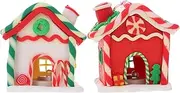 HOLIDYOYO 2pcs Christmas Colorful House LED Village Houses Christmas Ornaments Mini Xmas The House Tiny Homes Christmas Small House Christmas Presents Polymer Clay White