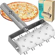 Professional Pizza Dough Docker Stainless Steel Pizza Roller with Spikes Pastry Dough Docker for Crackers, Homemade Bread, Pie, Cake, Cookies