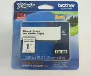 Brother Business Machine 13C496 TZ-E251 Label Maker Tape, 0.94"W, Black On White