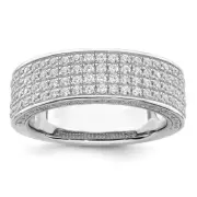 Sterling Silver 142 Stone Cubic Zirconia Ring Size 7 5.8gm Gift for Mother