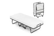 Giantex Folding Bed Frame Rollaway Guest Bed w/Mattress & Wheels Metal Frame Sleeper Fold Out Bed