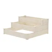 Fingers 3-Tier Wooden Raised Garden Bed Elevated Ground Vegetable Planter Box