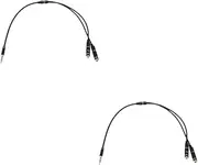 CONGARTENO 2pcs 1 2 Dual Headphone Splitter Cable Microphone 3.5mm Audio Extension for 2 Headphones for Travel and Gaming