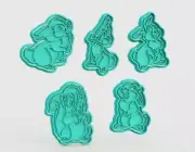 Easter Bunny Thumper Cookie Cutter Biscuit Fondant Baking Cake Embosser Set