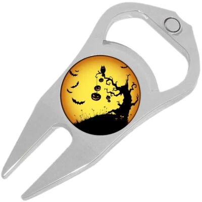 Pumpkins Bats Halloween Golf Ball Marker Divot Repair Tool Bottle Opener