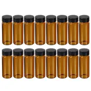 30mL Glass Vials with Screw Caps, 16Pcs Liquid Sample Vial Storage, Amber