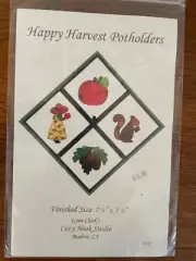 "Happy Harvest" Potholders Pattern from Cozy Nook Studio- Applique!