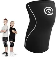 Rehband Kids Knee Sleeve made from 5mm Noprene, Knee Brace - Youth Girls & Boys Compression Knee Brace for Sports: Football, Hockey, Basketball or Running, Colour:Black, Size:Small