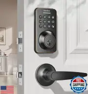 Keyless Entry Door Lock Deadbolt with Handle Set, Keypad Door Lock with Handl