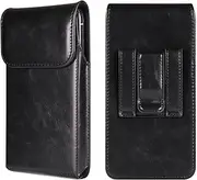 Case Cover Holster Compatible with iPhone 15 14 13 12 Pro Max,15 14 Plus Vertical Belt Clip Phone Holster, Leather Phone Carry Bag Compatible with Galaxy S23 S22 S21 Ultra,S23 S22 Plus phone holster (