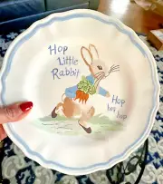 Disney Pottery Barn Peter rabbit PLATE Easter SET 2 bunny gift holiday party kid