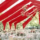 Red Ceiling Drapes Wedding Arch Drapes 6 Panels 5X10 FT Chiffon Fabric Wedding B
