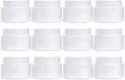 MYOC Translucent Pet Jars Empty Large Refillable Plastic Jars Round Cosmetic Containers For Beauty Products, Face Cream, Lip Balm, Scrubs, Face Makeup, Lotion (50 gm (Pack of 12))