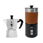 IKUK 分離式電動奶泡機 840ML+BIALETTI 摩卡壺組合 / 大容量 立體拉花 OK