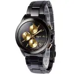 【現貨出售】配件都在 正品-法國品牌 AGNES B.時尚耀眼精靈三眼計時腕錶 手錶 經典黑金 40MM BF8314