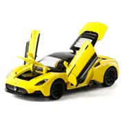 Catzon Pull Back Car Model 1:32 with Light and Sound As Collectible/Toy-Yellow