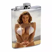Hawaiian Girls D1 Flask 8oz Stainless Steel Hip Drinking Whiskey