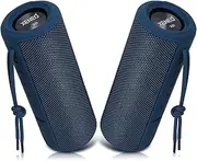 [Xeneo] X21 Dual Portable Bluetooth Wireless Speakers Waterproof for Booming Stereo with FM Radio, Micro SD Card, IPX6, 30W for Outdoor, Home, Office, Party and Travel (Pack 2 Blue)