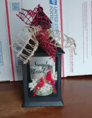 NWOT Candle Lantern Cardinal Bird Battery