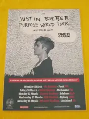 Justin Bieber - 2017 Australian Tour - Laminated Tour Poster- OFFICIAL - NEW