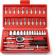 Car repair and home repair, socket wrench and ratchet wrench (46 pieces)