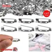 10-200x Brooch Backs Safety Bar Pins Craft Catch Badge Fasteners Jewellery 20mm