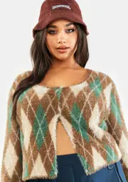 [Poster Grl] Plus Lifetime Of Knowledge Argyle Sweater
