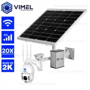 4G Home Solar Powered Security System Camera QHD 2K PTZ Optical Zoom 20X