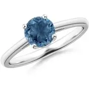Classic Prong-Set Round London Blue Topaz Solitaire Ring