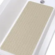 Non Slip Bathtub Mat,Rubber Baby Bath Tub Shower Mat with Strong Suction Cups (Brown)